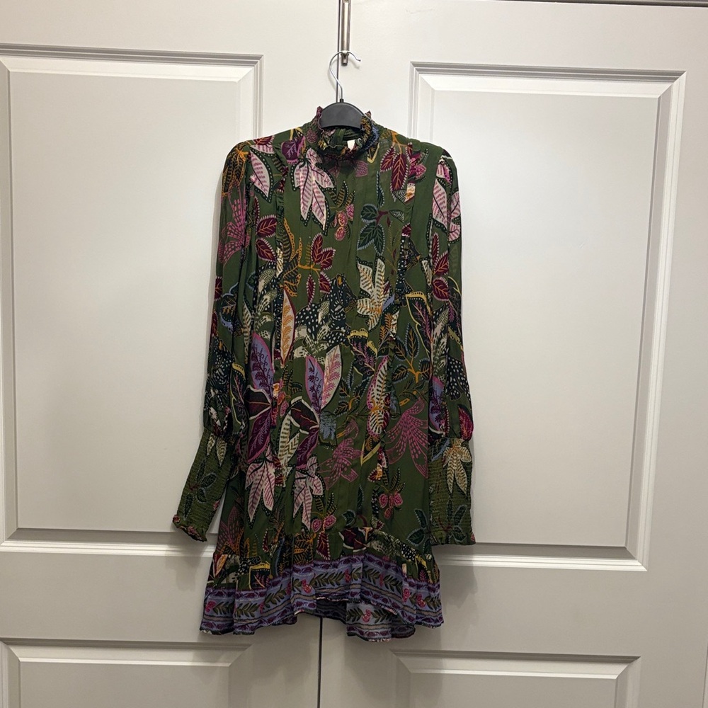 FARM Rio Green Floral Dress